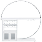 Risley 2-door Circular LED Wine Cabinet White High Gloss - 182798