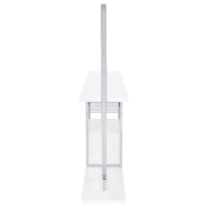 Risley 2-door Circular LED Wine Cabinet White High Gloss - 182798
