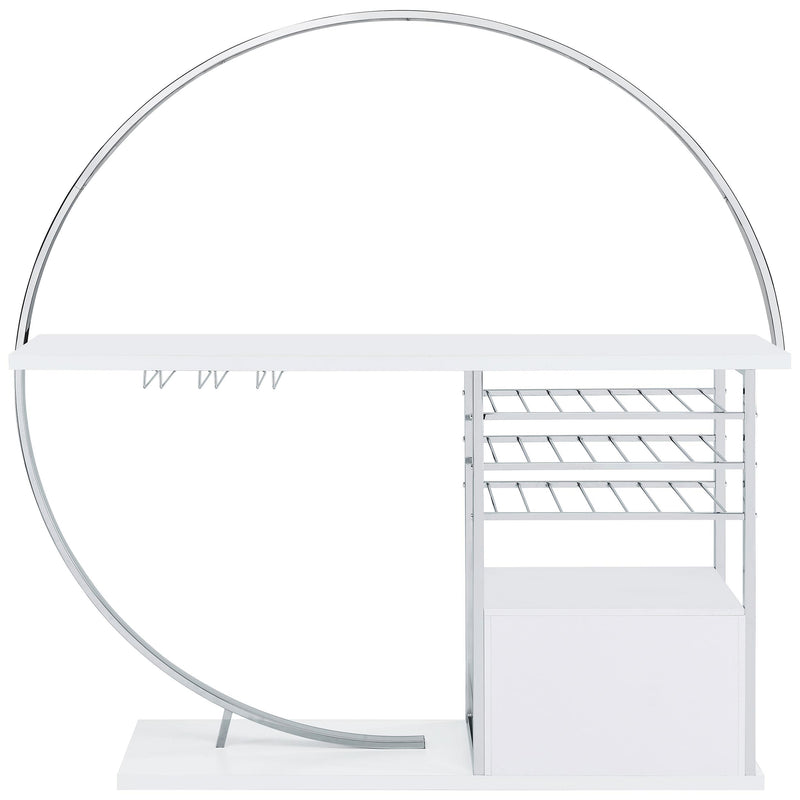 Risley 2-door Circular LED Wine Cabinet White High Gloss - 182798
