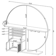 Risley 2-door Circular LED Wine Cabinet White High Gloss - 182798