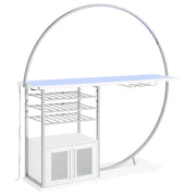 Risley 2-door Circular LED Wine Cabinet White High Gloss - 182798