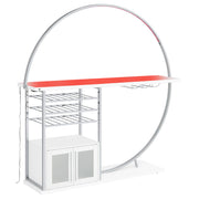 Risley 2-door Circular LED Wine Cabinet White High Gloss - 182798