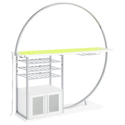 Risley 2-door Circular LED Wine Cabinet White High Gloss - 182798