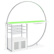 Risley 2-door Circular LED Wine Cabinet White High Gloss - 182798