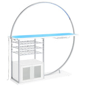 Risley 2-door Circular LED Wine Cabinet White High Gloss - 182798