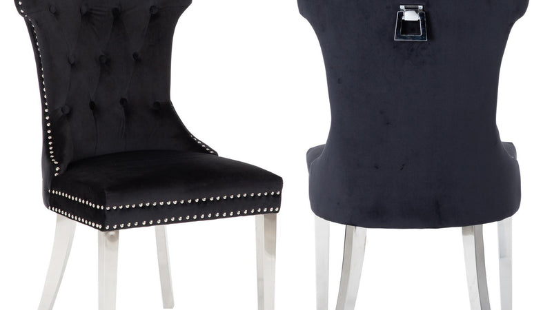 Rita Stainless Steel Legs Black - 2 Chairs Per BOX - Rita Stainless Steel Legs Black - 2 Chairs Per BOX