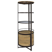 Ritter Round LED Bar Wine Storage Cabinet Rustic Oak - 182480