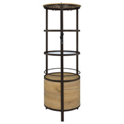 Ritter Round LED Bar Wine Storage Cabinet Rustic Oak - 182480