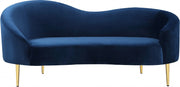 Ritz 67" Velvet Upholstered Loveseat in Blue - 659Navy-L