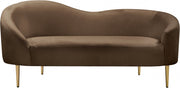 Ritz 67" Velvet Upholstered Loveseat in Brown - 659Brown-L