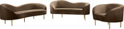 Ritz 67" Velvet Upholstered Loveseat in Brown - 659Brown-L