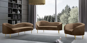 Ritz 67" Velvet Upholstered Loveseat in Brown - 659Brown-L