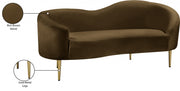 Ritz 67" Velvet Upholstered Loveseat in Brown - 659Brown-L