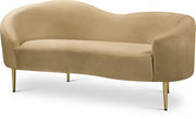 Ritz 67" Velvet Upholstered Loveseat in Camel - 659Camel-L