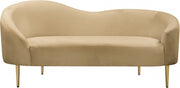 Ritz 67" Velvet Upholstered Loveseat in Camel - 659Camel-L