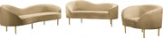 Ritz 67" Velvet Upholstered Loveseat in Camel - 659Camel-L