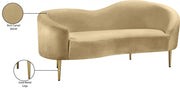 Ritz 67" Velvet Upholstered Loveseat in Camel - 659Camel-L