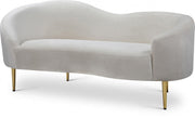 Ritz 67" Velvet Upholstered Loveseat in Cream - 659Cream-L