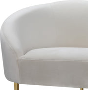 Ritz 67" Velvet Upholstered Loveseat in Cream - 659Cream-L