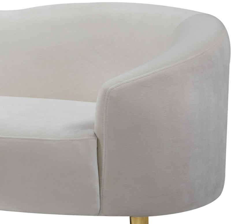 Ritz 67" Velvet Upholstered Loveseat in Cream - 659Cream-L