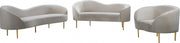 Ritz 67" Velvet Upholstered Loveseat in Cream - 659Cream-L