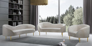 Ritz 67" Velvet Upholstered Loveseat in Cream - 659Cream-L