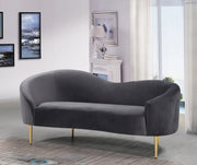 Ritz 67" Velvet Upholstered Loveseat in Grey - 659Grey-L