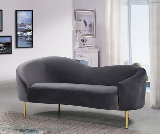 Ritz 67" Velvet Upholstered Loveseat in Grey - 659Grey-L