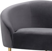 Ritz 67" Velvet Upholstered Loveseat in Grey - 659Grey-L
