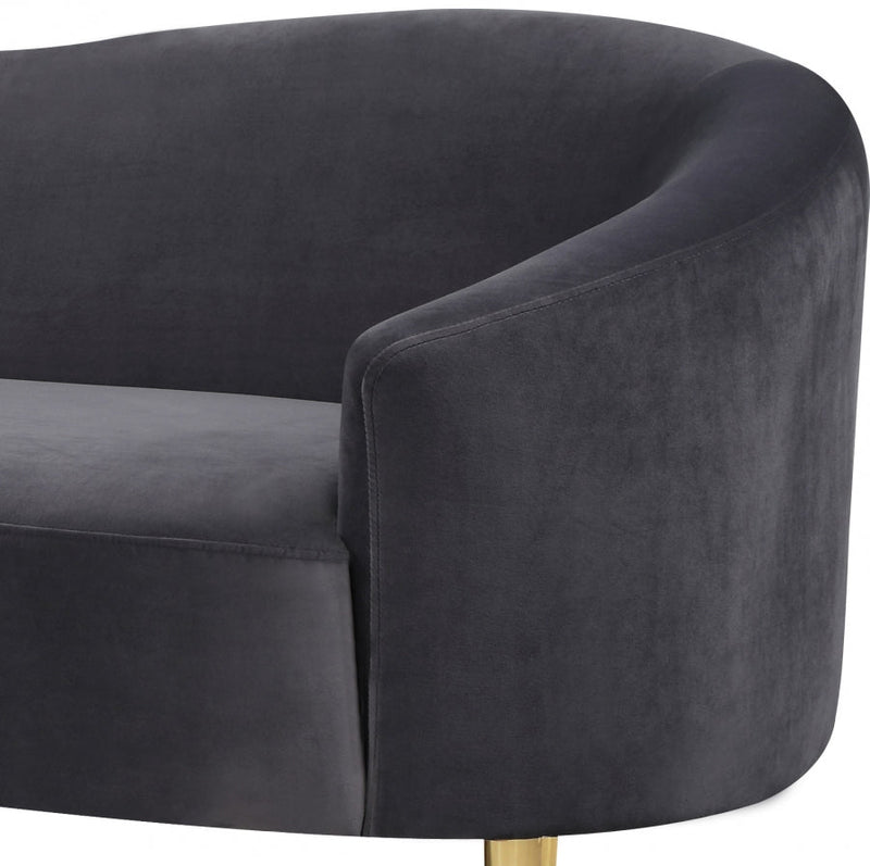 Ritz 67" Velvet Upholstered Loveseat in Grey - 659Grey-L