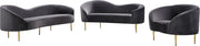 Ritz 67" Velvet Upholstered Loveseat in Grey - 659Grey-L