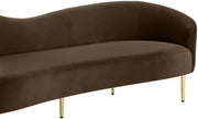 Ritz 85.5" Velvet Upholstered Sofa in Brown - 659Brown-S