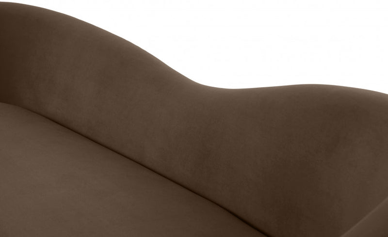 Ritz 85.5" Velvet Upholstered Sofa in Brown - 659Brown-S