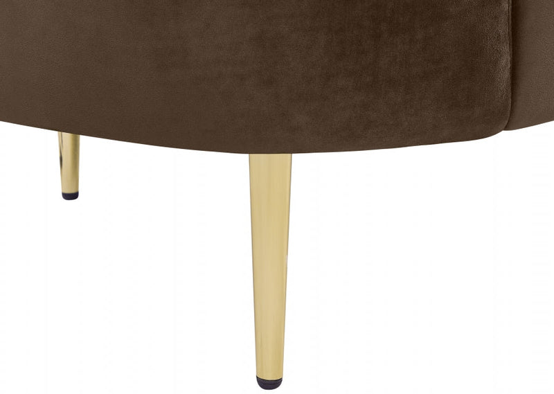 Ritz 85.5" Velvet Upholstered Sofa in Brown - 659Brown-S