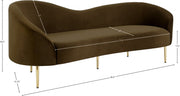 Ritz 85.5" Velvet Upholstered Sofa in Brown - 659Brown-S