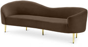 Ritz 85.5" Velvet Upholstered Sofa in Brown - 659Brown-S