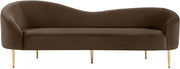 Ritz 85.5" Velvet Upholstered Sofa in Brown - 659Brown-S