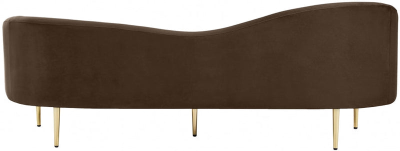 Ritz 85.5" Velvet Upholstered Sofa in Brown - 659Brown-S