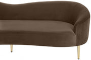 Ritz 85.5" Velvet Upholstered Sofa in Brown - 659Brown-S