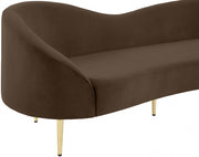 Ritz 85.5" Velvet Upholstered Sofa in Brown - 659Brown-S