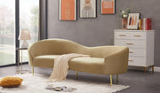 Ritz 85.5" Velvet Upholstered Sofa in Camel - 659Camel-S