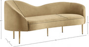 Ritz 85.5" Velvet Upholstered Sofa in Camel - 659Camel-S