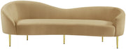 Ritz 85.5" Velvet Upholstered Sofa in Camel - 659Camel-S