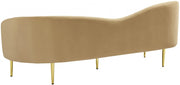 Ritz 85.5" Velvet Upholstered Sofa in Camel - 659Camel-S