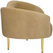 Ritz 85.5" Velvet Upholstered Sofa in Camel - 659Camel-S