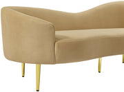 Ritz 85.5" Velvet Upholstered Sofa in Camel - 659Camel-S