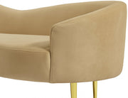 Ritz 85.5" Velvet Upholstered Sofa in Camel - 659Camel-S