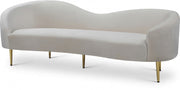 Ritz 85.5" Velvet Upholstered Sofa in Cream - 659Cream-S