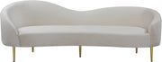 Ritz 85.5" Velvet Upholstered Sofa in Cream - 659Cream-S