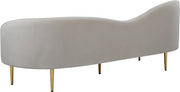 Ritz 85.5" Velvet Upholstered Sofa in Cream - 659Cream-S